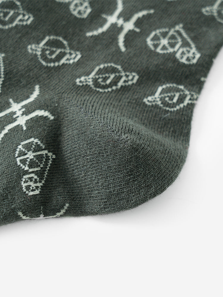 Vintage Print Cotton Socks