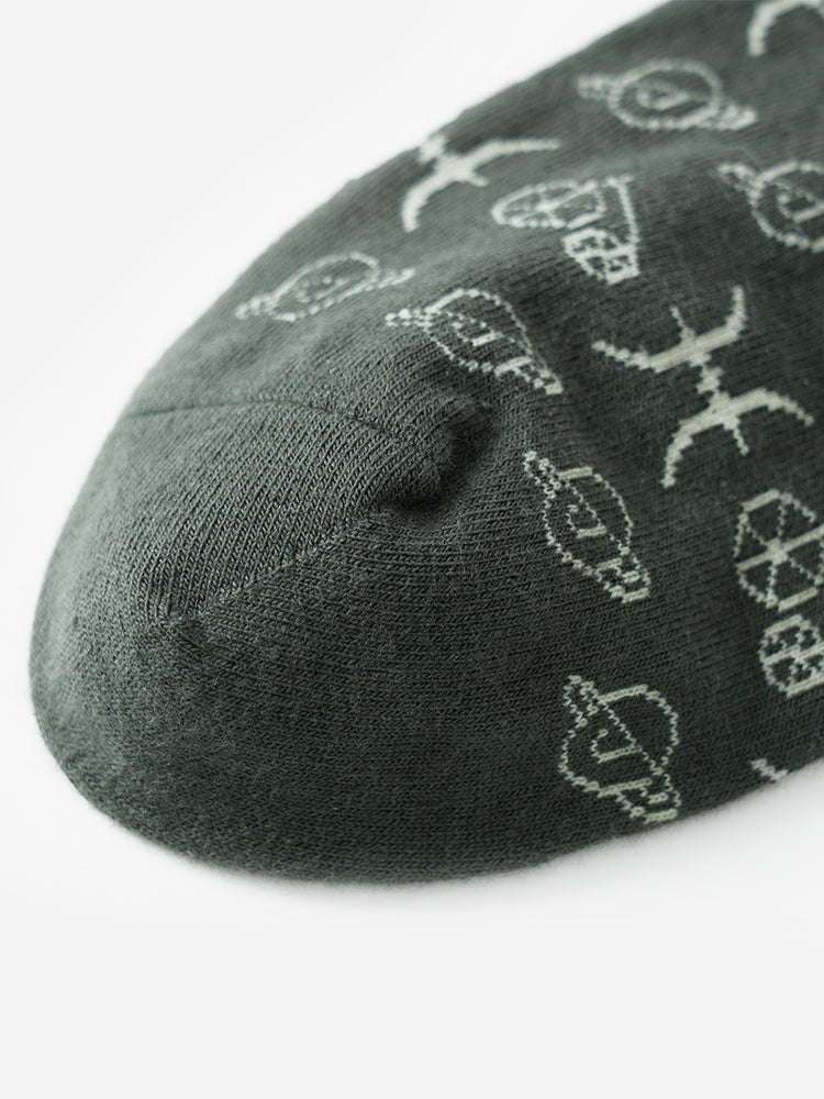 Vintage Print Cotton Socks