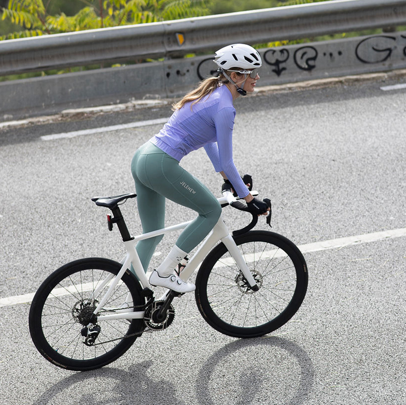 Seamless Cross Waist Cycling Tights