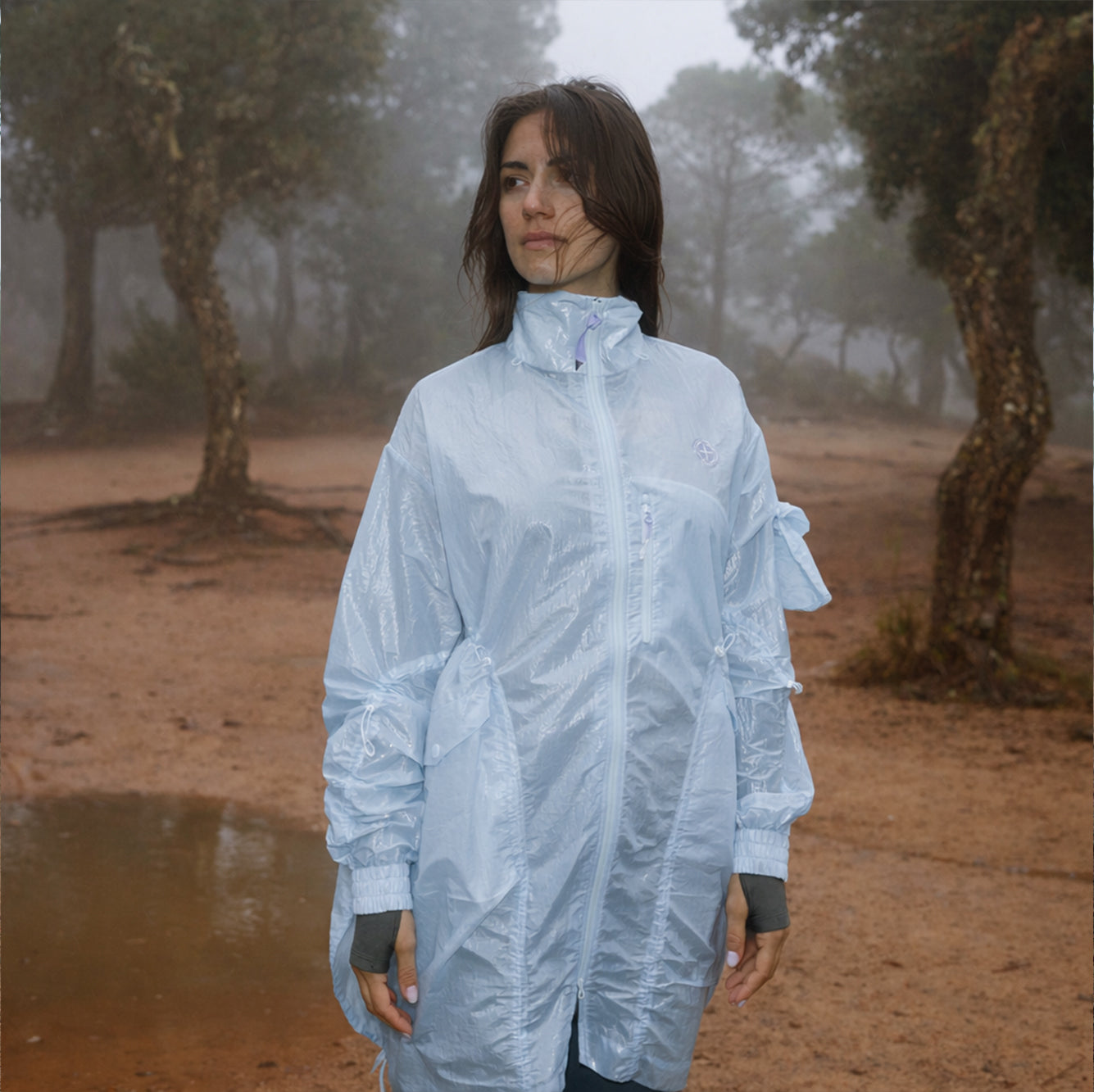 Detachable Water-repellent Long Jacket