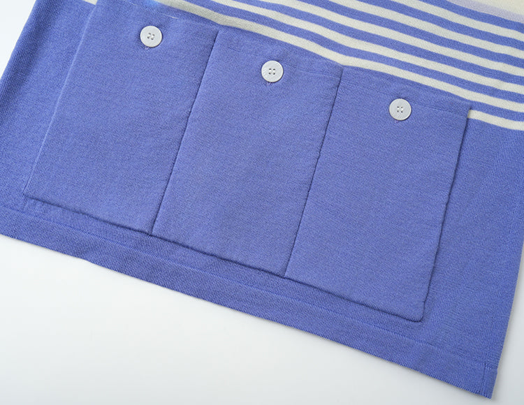 Vintage Half Zip Script Short Sleeve Sweater