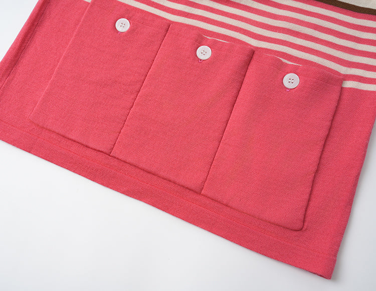 Vintage Half Zip Script Short Sleeve Sweater