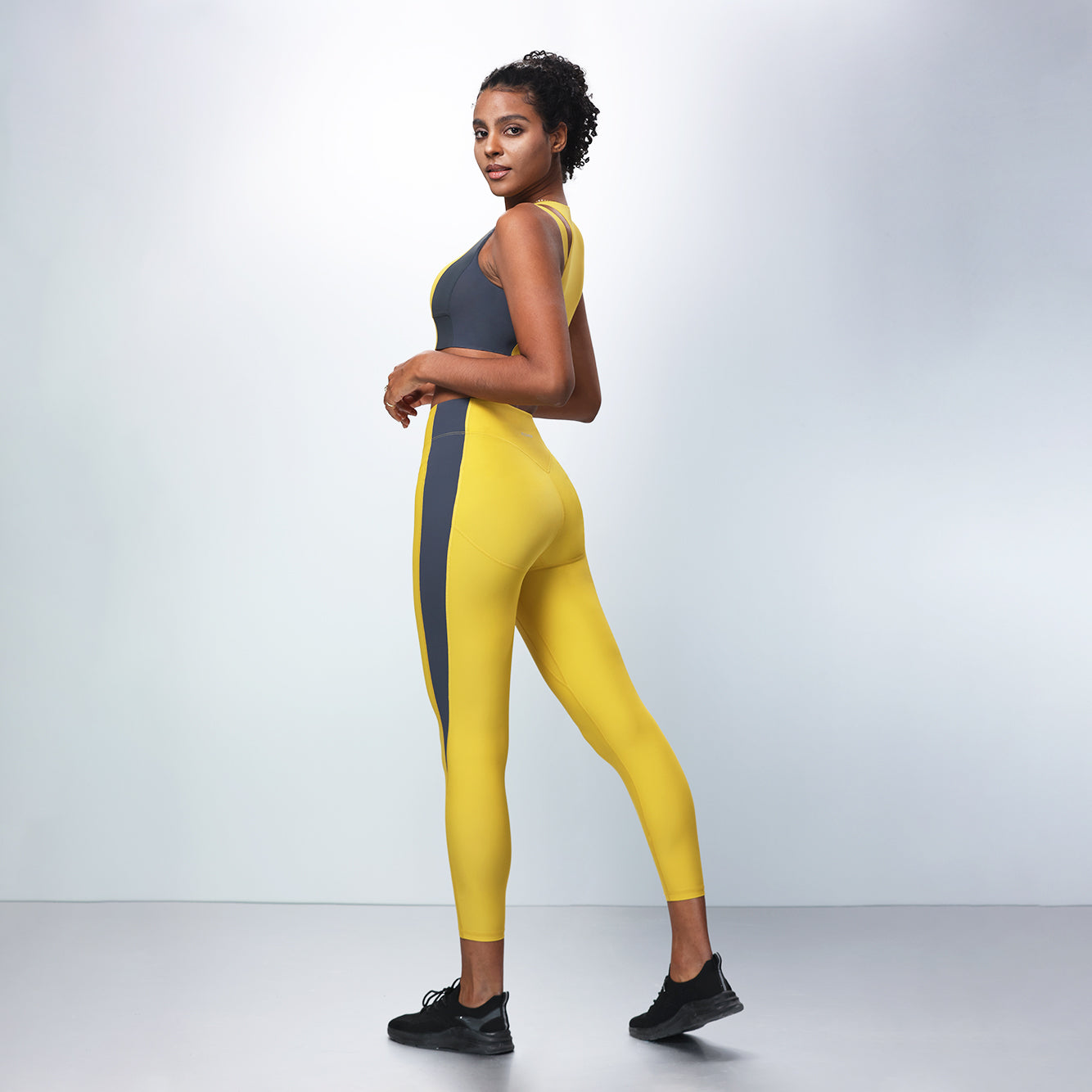 Colorblock Fast-dry Leggings with Side Pocket(Unpadded)