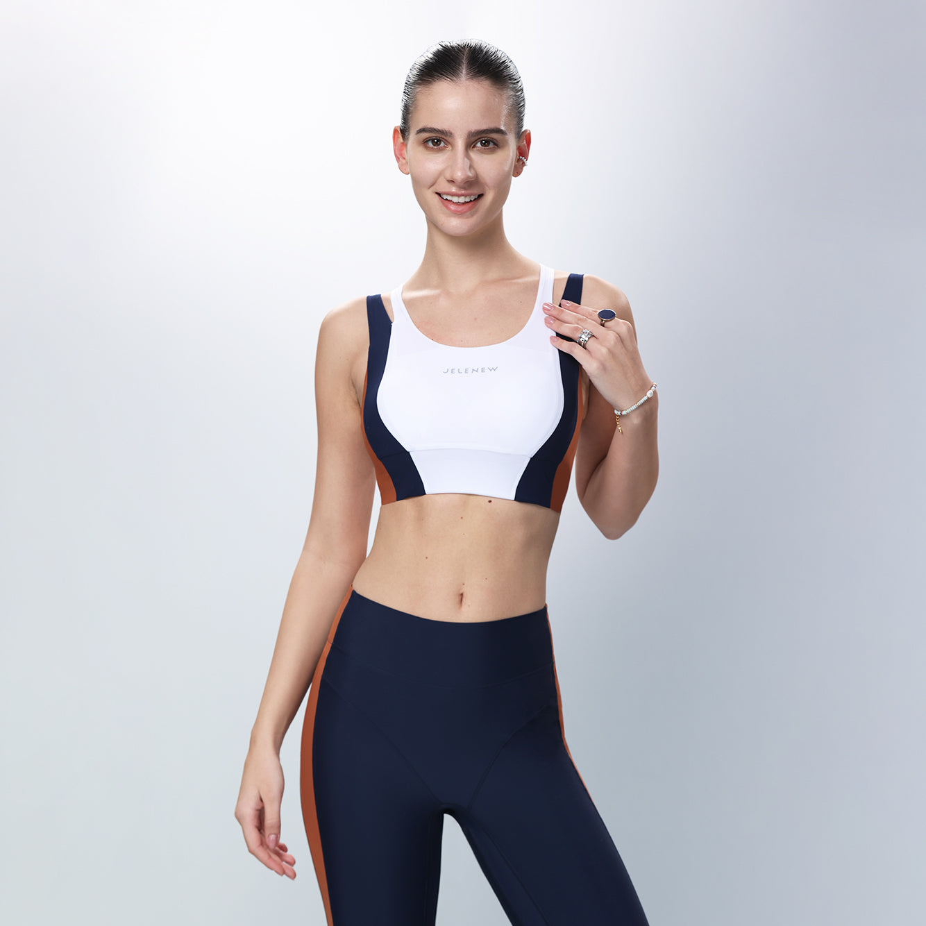 Colorblock Fast-dry Leggings with Side Pocket(Unpadded)