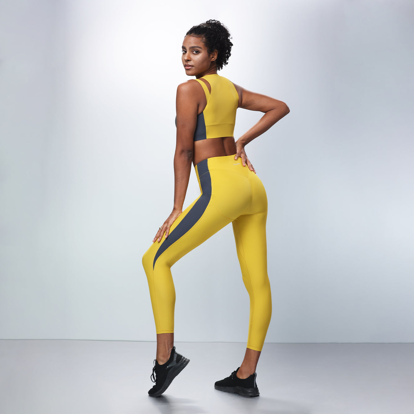 Colorblock Fast-dry Leggings with Side Pocket(Unpadded)
