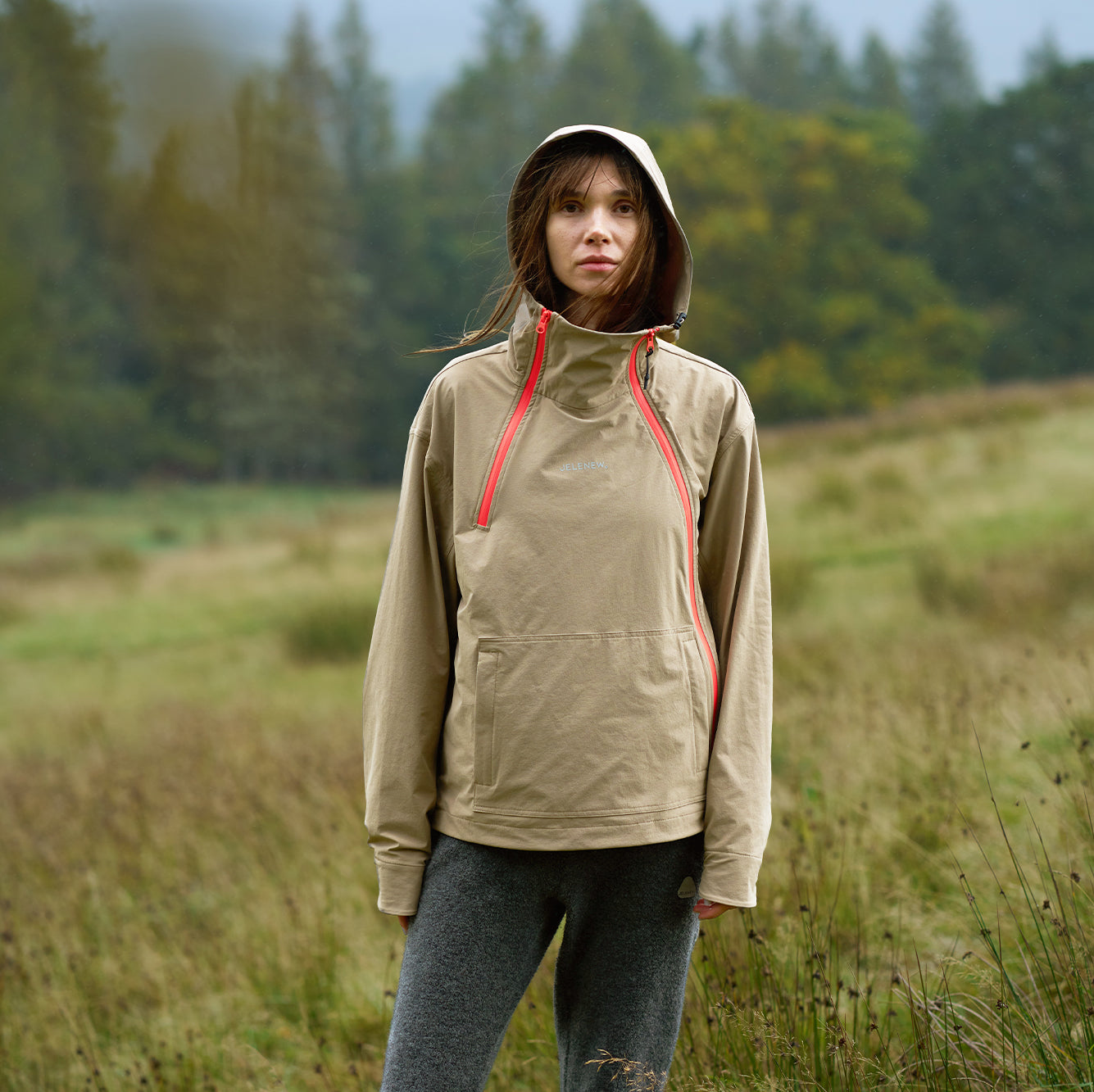 Asymmetrical Zippered Splash-proof Jacket