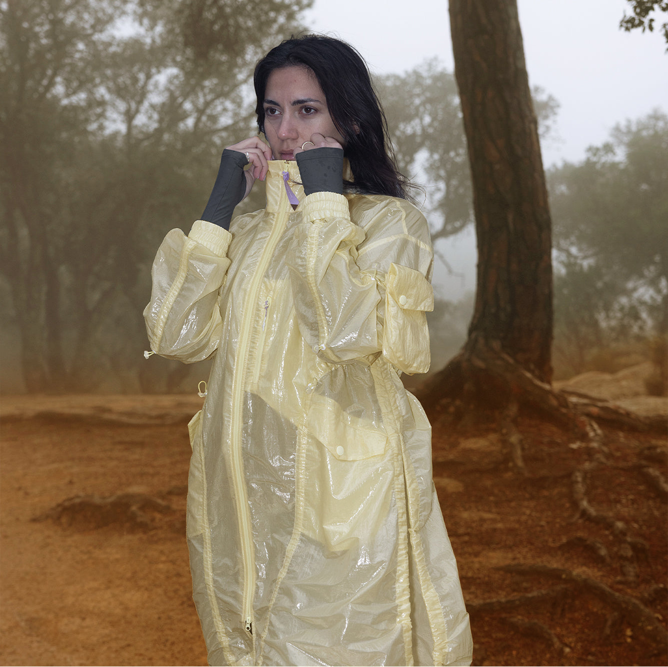 Detachable Water-repellent Long Jacket