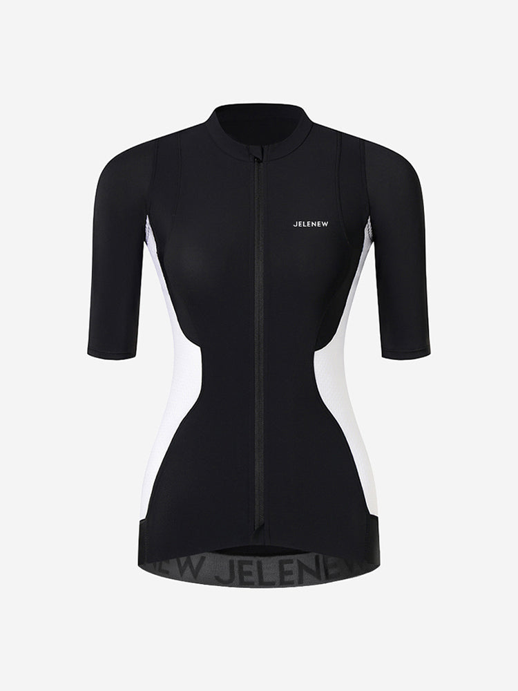 black cycling jersey