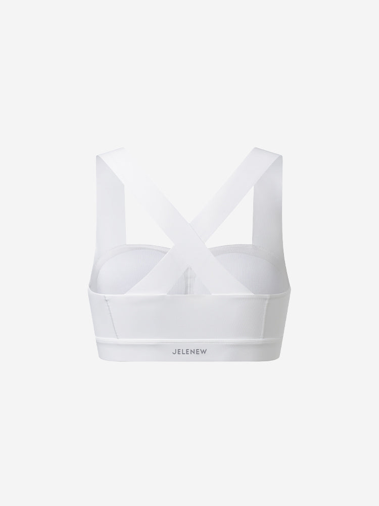 white padded sports bra